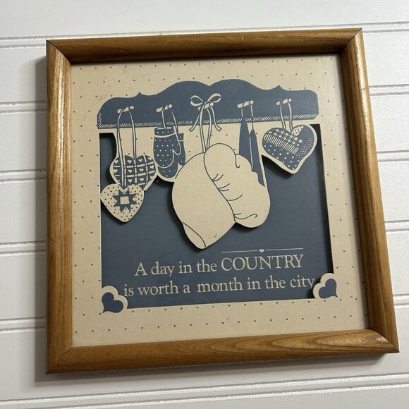Country Cottage Framed Art “A Day In The Country Is Worth A Month In The City” - Picture 1 of 6